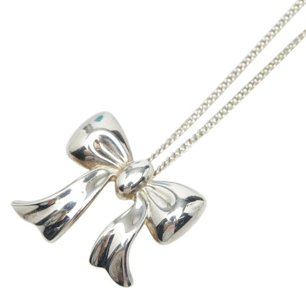 Tiffany & Co. Ribbon Pendant Necklace Sterling Silver 925